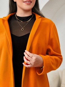 SHEIN pomarańaczowy klasyczny luźny płaszcz wiosenny 48