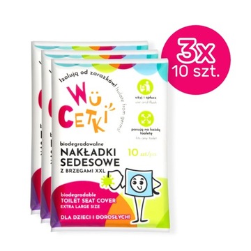 WuCetki Одноразовые бумажные чехлы для туалета с удобными краями размера XXL.
