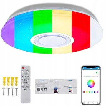 LAMPA RGB Z GŁOŚNIKIEM LED 72W BLUETOOTH+PILOT APP