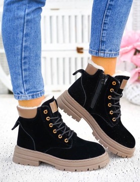 Buty Zimowe Trapery Ocieplane Botki Śniegowce Forest0