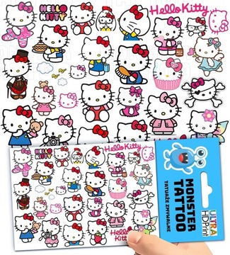 TATUAŻE ZMYWALNE TYMCZASOWE DLA DZIECI HELLO KITTY WZORY ORYGINALNE