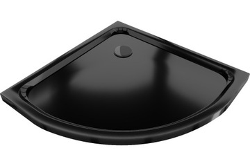 MEXEN FLAT BRODZIK PÓŁOKRĄGŁY SLIM 90x90 CZARNY