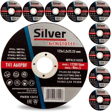 TARCZA DO CIĘCIA METALU 125 x 1,2 SILVER 10 szt