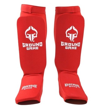 Elastyczne ochraniacze piszczeli Knockout Game Red