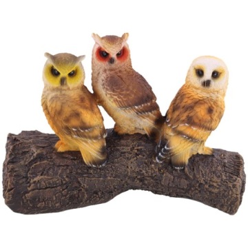 Фигурка животного на стволе деко сова птица украшение