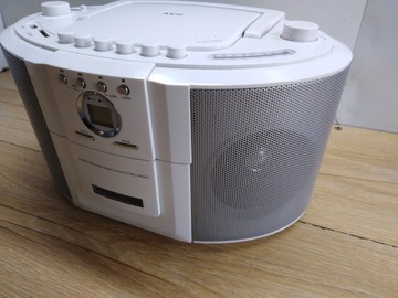 RADIO BOOMBOX AEG CD AUDIO FM/AM KASETA USB SD BIAŁY !