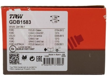 ПЕРЕДНИЕ ДИСКИ+колодки TRW FORD FOCUS MK3 III 278MM