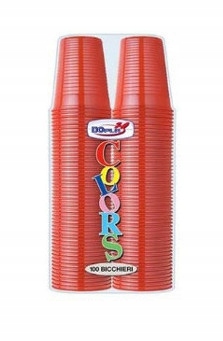 KUBKI KUBEK PLASTIK KOLOROWY CZERWONY 200ml 100szt