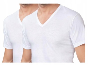 2szt Podkoszulek męski NOTTINGHAM biały V-neck M