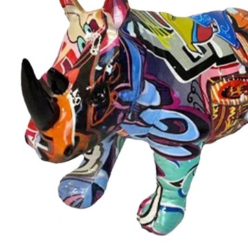 Коллекция статуй носорога Прочные декоративные творческие абстрактные граффити