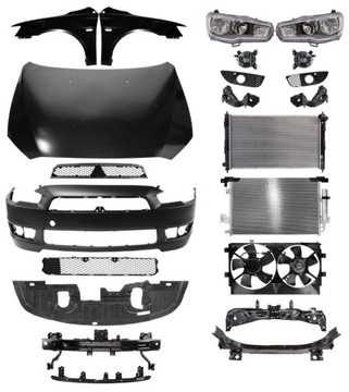 MITSUBISHI LANCER 08-10 KAPOTA NÁRAZNÍK BLATNÍK PAS