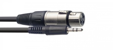 Kabel połączeniowy mikrofonowy XLR, mini Jack 3,5mm - 3m Stagg SSAC3MPSBXF