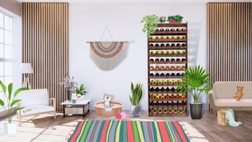 Винная полка RW-16 /91 бутылка/ - Коричневый Декор