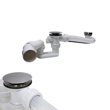 Автоматический сифон для ванны для хромированной ручки, очищенной от верхнего вращения