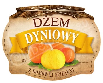 DŻEM DYNIOWY- Etykieta, naklejka 10x