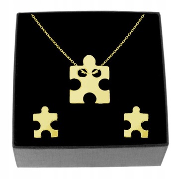 PUZZLE KOMPLET CELEBRYTKA SREBRO 925 ZŁOCONE