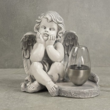 СЕРАЯ ГИПСОВАЯ ФИГУРКА Гробница СОЛНЕЧНАЯ СВЕТОДИОДНАЯ ЛАМПА