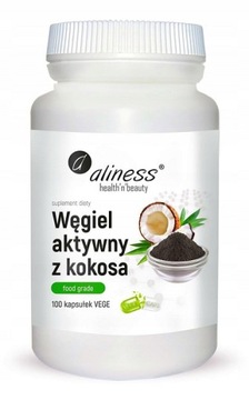 Aliness Węgiel aktywny z kokosa 100 caps.