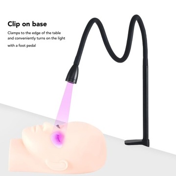 УФ-лампа для наращивания ресниц, длина волны от 395 до 400 нм, светодиодная УФ-лампа на гибкой шее