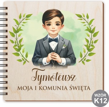 ALBUMY NA ZDJĘCIA DREWNIANE PREZENT NA KOMUNIĘ RÓŻNE WZORY