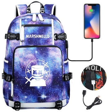 ШКОЛЬНЫЙ РЮКЗАК DJ MARSHMELLO USB A4 БОЛЬШОЙ ДИЗАЙН, высокое качество