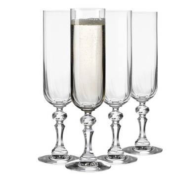 Kieliszki do szampana Paris KROSNO 4szt 220ml eleganckie na tłoczonej nodze