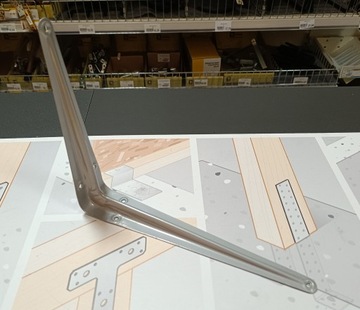 UCHWYT WSPORNIK KĄTOWNIK PODPÓRKA PÓŁKĘ DO PÓŁKI SZARY METALOWY 250x200 MM