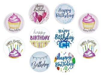 U7 NAKLEJKI URODZINY HAPPY BIRTHDAY PREZENT 10szt