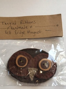 MAGNES MAGNEZ LODÓWKĘ SOWA FILC HAND MADE TANGLED