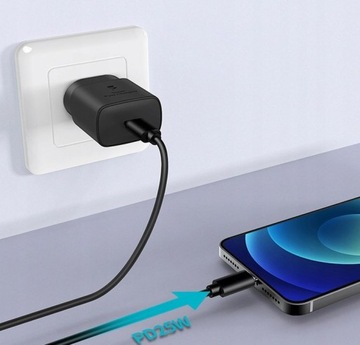 SZYBKA ŁADOWARKA USB-C PD3.0 45W 3A Z KABLEM 5A 2M