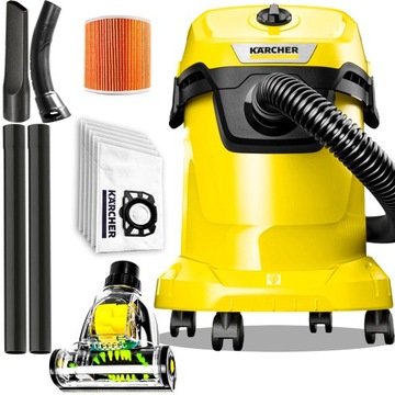 ODKURZACZ BEZWORKOWY WD3 KARCHER TURBOSZCZOTKA ORYGINALNE WORKI 4SZT ZESTAW