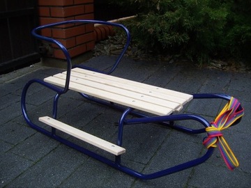 POLSKIE SANKI BASIC Z OPARCIEM + PODNÓŻKI