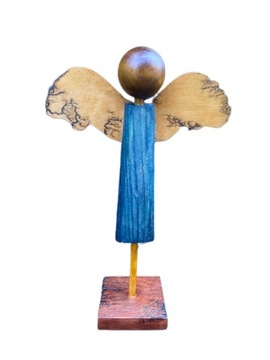 Anioł Drewniany Figurka Drewniana Aniołek 30 cm