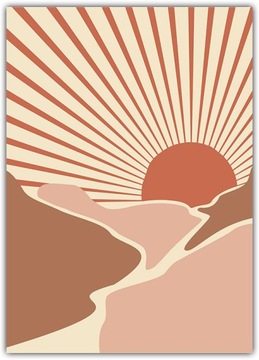PLAKAT ABSTRAKCJA 40x50 słońce PUSTYNIA wydmy