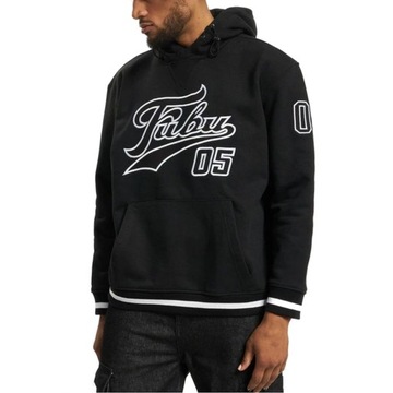 FUBU BLUZA MĘSKA Z KAPTUREM CZARNA VARSITY HEAVY M