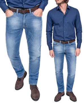 Jeans męskie spodnie prosta nogawka jasny odcień PL - 108cm/L30