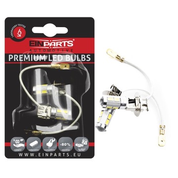 ŻARÓWKI RETROFIT LED H3 6000K ZIMNY BIAŁY PK22S CANBUS 9xSMD CREE 12V - 24V