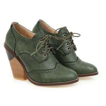 ВЕСЕННЕ-ОСЕННИЕ ЖЕНСКИЕ ТУФЛИ НА ВЫСОКОМ КАБЛУКЕ В СТИЛЕ РЕТРО