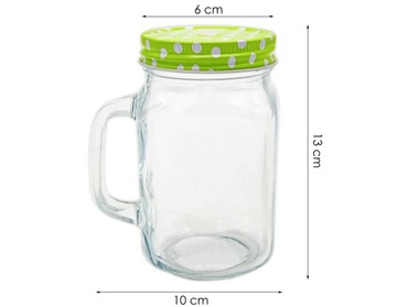 Kubek 500ml z WIECZKIEM i SŁOMKĄ słoik zamykany z uchwytem szklanka