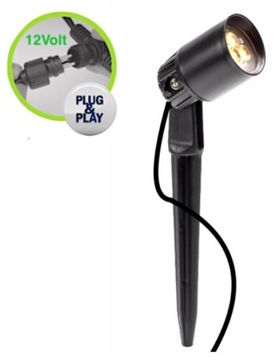Reflektor ogrodowy led 2 Wat-12Volt do systemy plug&play .Grot w zestawie
