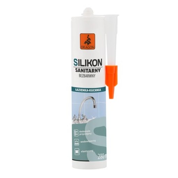 Silikon Sanitarny Elastyczny 280 ml Bezbarwny do Uszczelniania i Montażu