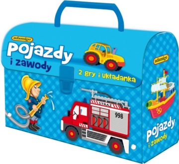 KUFEREK POJAZDY I ZAWODY GRA PLANSZOWA