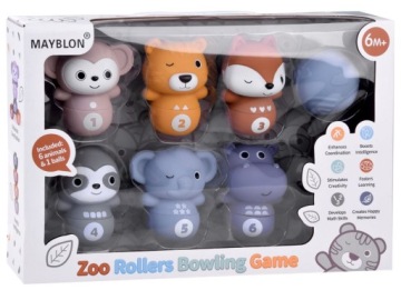 Набор резиновых животных, мяч для боулинга ZOO для детей ZA4818