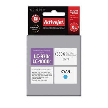 Tusz ActiveJet AB-1000CN do Brother niebieski (cyan)