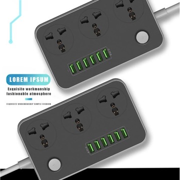 6 USB-универсальный удлинитель для настольного удлинителя для домашнего офиса P