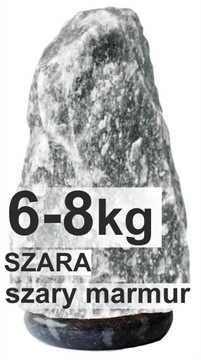 Lampa solna 6-8 kg szara sól podstawa szary marmur
