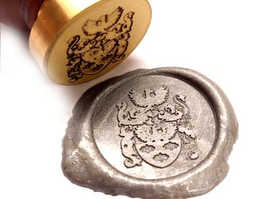 Referentka mosiądz 44mm pieczęć do laku z Herbem