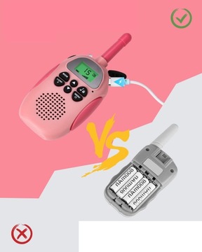 WALKIE TALKIE DLA DZIECI 2SZT Łoki Toki Krótkofalówki Zestaw DUŻY ZASIĘG