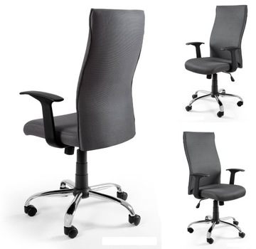 Fotel Biurowy BLACK ON BLACK Szary Obrotowy Pracowniczy Tkanina Klasyk 130k