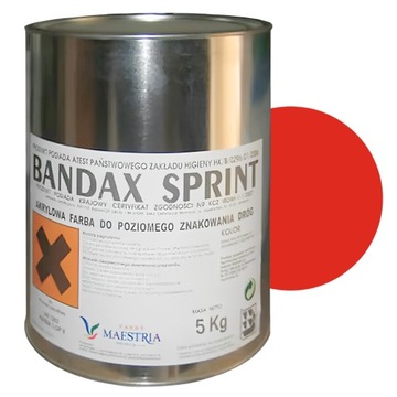 Farba drogowa czerwona BANDAX 3L/5kg Maestria
